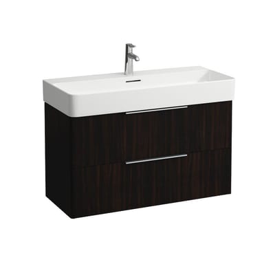 LAUFEN BASE Base Cabinet Dark Elm - 530x930x390mm, Elm, 2 Drawers, with Grip