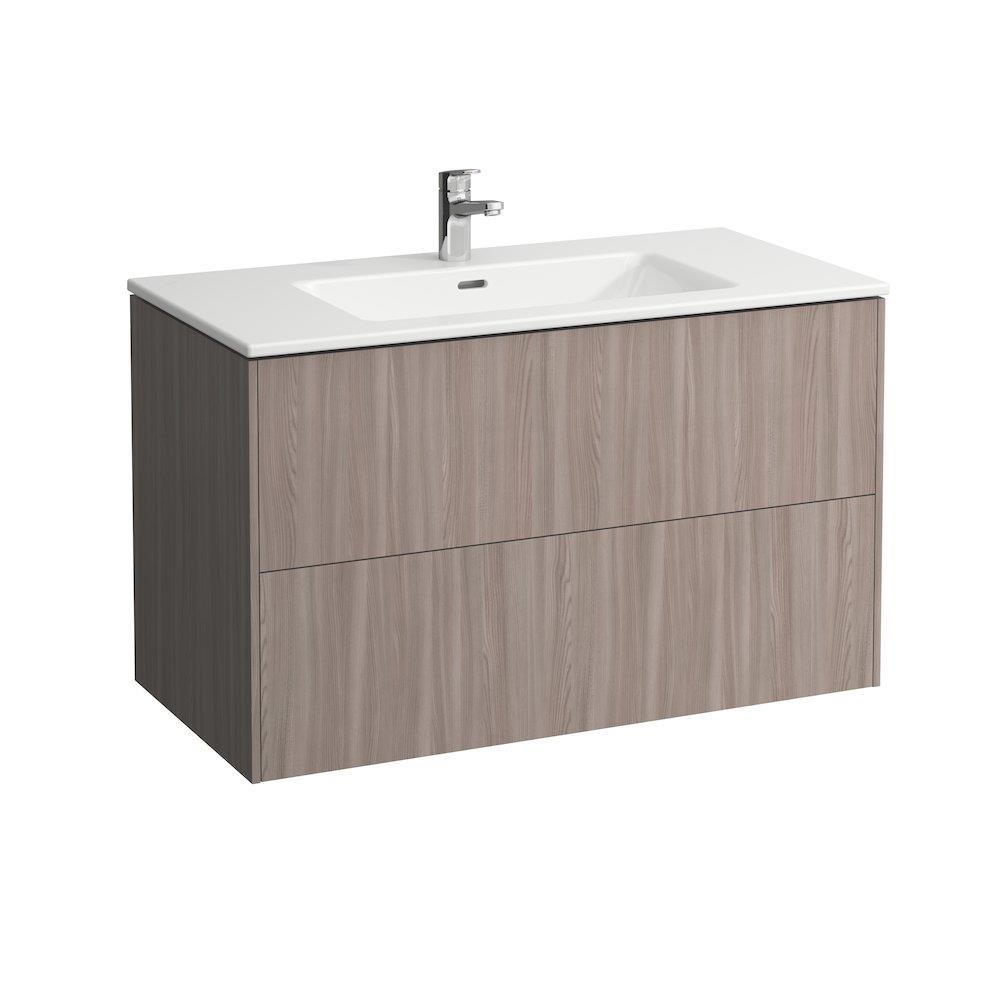 LAUFEN BASE Furniture package light elm - Foil, 1000mm, 610mm, 500mm, Elm, Assembled, 2 drawers, Centre-placed, No, 1 basin