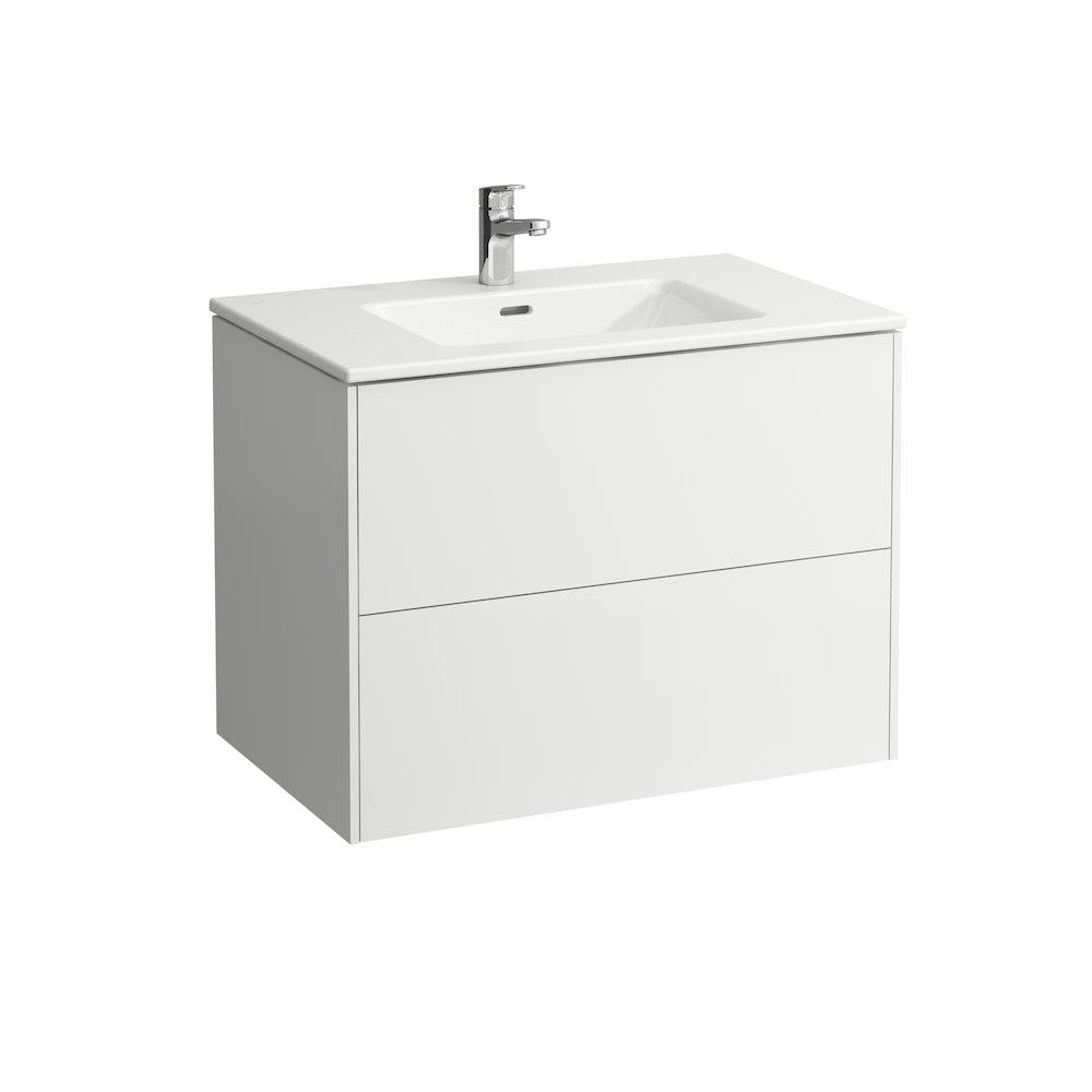 LAUFEN BASE Furniture Package White High-Gloss Foil 800x610x500mm 2 Drawers 1 Basin