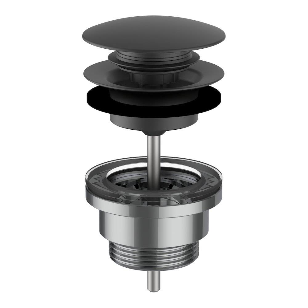 LAUFEN Push-Open Bottom Valve 63mm 1 1/4" Matte Black