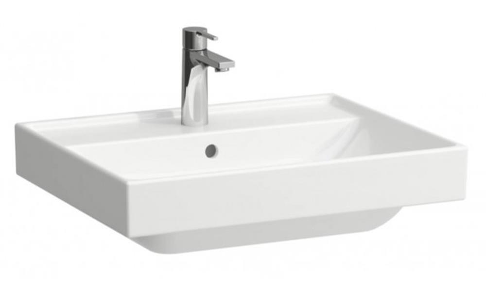 LAUFEN FIORA Hand basin - 600mm, 475mm, white, Square, Yes, I the middle