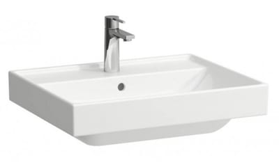 LAUFEN FIORA Hand basin - 600mm, 475mm, white, Square, Yes, I the middle