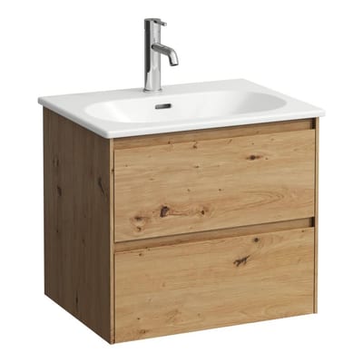 LAUFEN LUA wild-oak furniture package 600×527×455mm 2 drawers centre integrated 1 basin