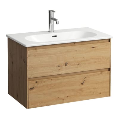 LAUFEN LUA wild oak furniture package - foil, 800mm, oak, unassembled, 2 drawers, 1 basin