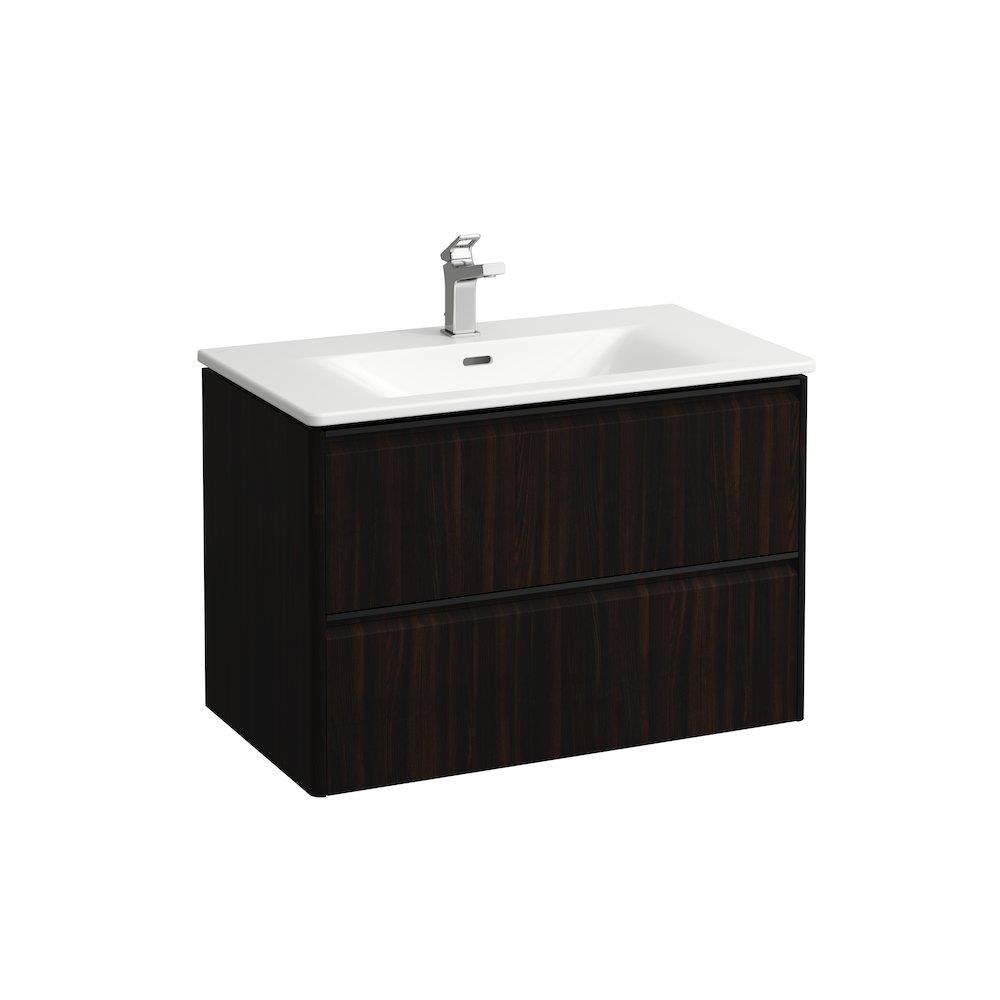 LAUFEN PALACE Furniture package dark elm - Foil, 800mm, 545mm, 450mm, Elm, Assembled, 2 drawers, Centre-placed, Yes, 1 basin 10354285