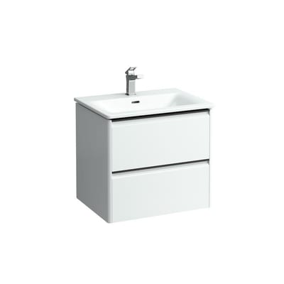 LAUFEN PALACE Furniture Package 600 mm - Foil Matte White, 2 Drawers, 1 Basin