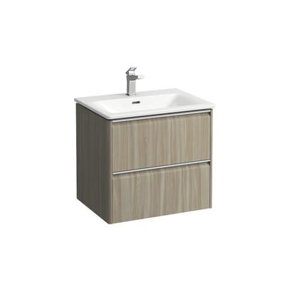 LAUFEN PALACE Furniture Package - light elm foil, 600mm, assembled, 2 drawers, 1 basin