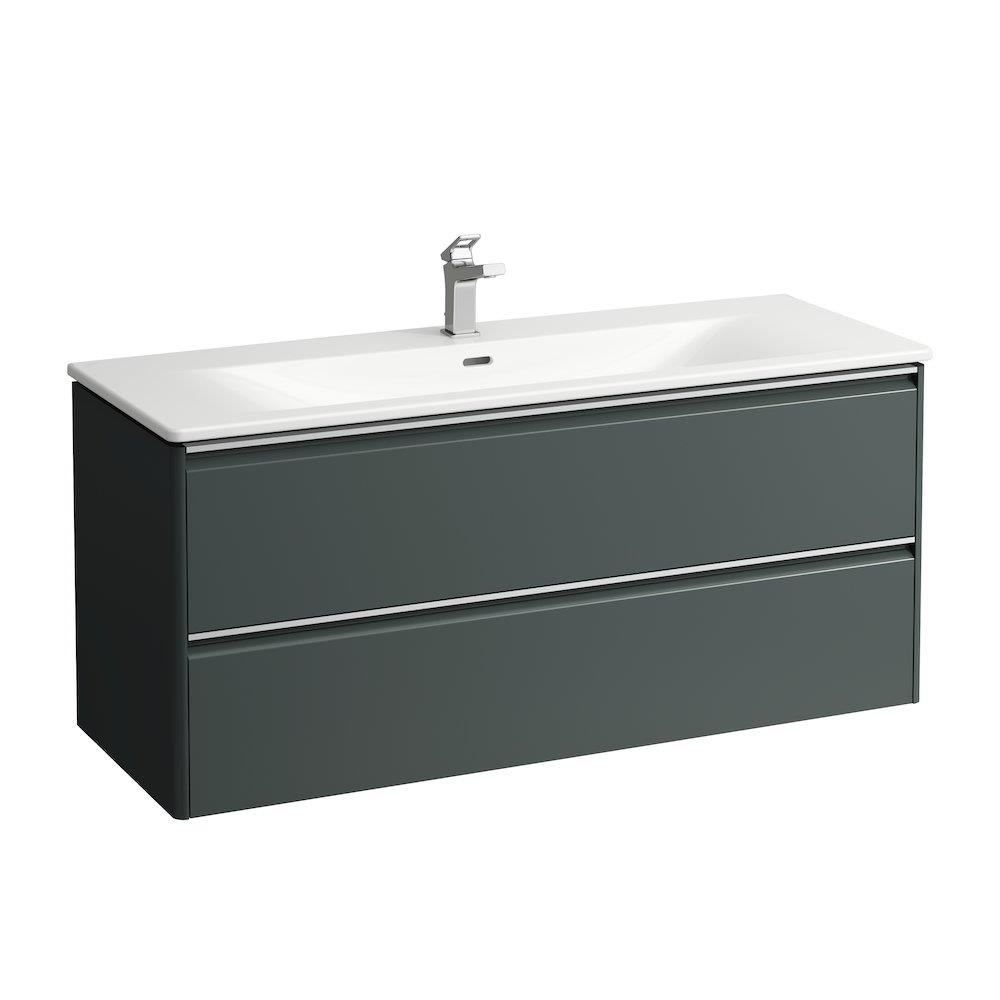 LAUFEN PALACE furniture package traffic grey - foil, 1200mm, 545mm, 450mm, grey, assembled, 2 drawers, centre-mounted, yes, 1 basin