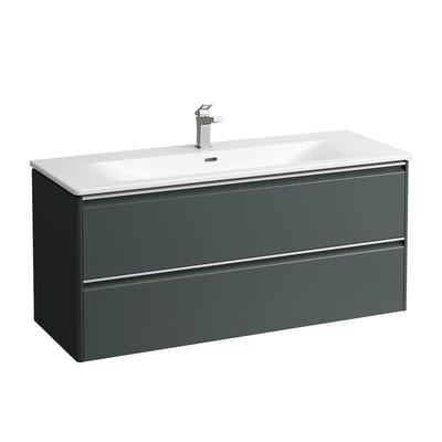 LAUFEN PALACE furniture package traffic grey - foil, 1200mm, 545mm, 450mm, grey, assembled, 2 drawers, centre-mounted, yes, 1 basin