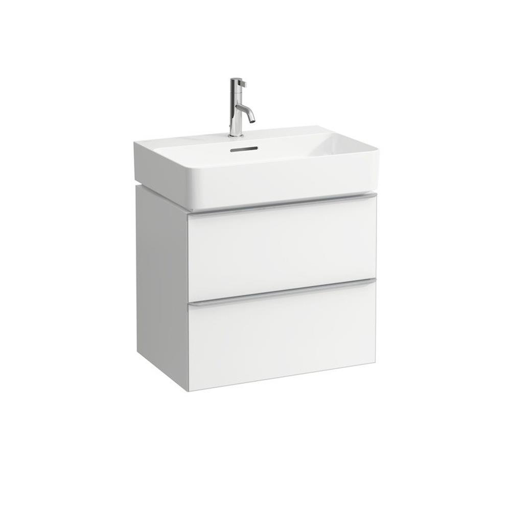 LAUFEN VAL Hand basin - 600mm, 420mm, white, square, SaphirKeramik, centre tap