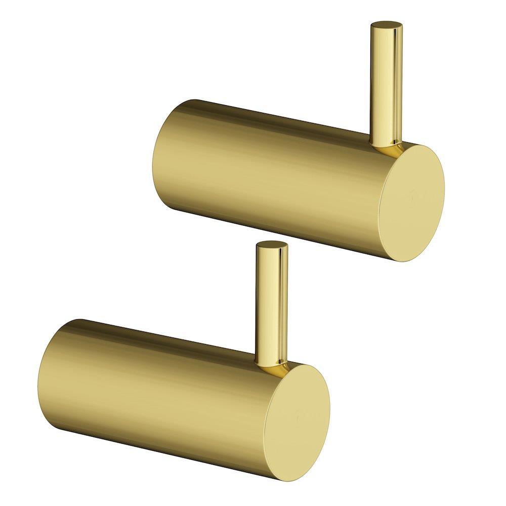 Lavabo Luna Towel hook - brass, 2PCS, 1PCS, Polished, 85mm
