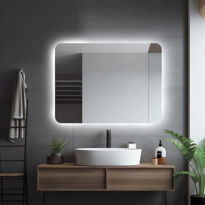 Lavabo Studio Mirror - 800mm, 700mm, 30mm, without frame, Square, Yes, Behind
