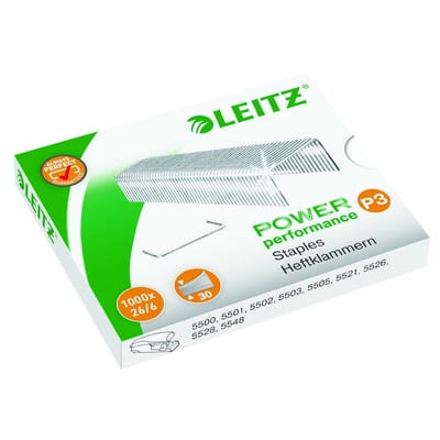 Leitz Staples - 26/6, 6mm, 1PCS, grey