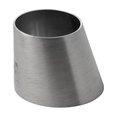 Hygienic Weld Reducer, Eccentric, Ø38 → Ø25 × 1.2 mm, 316L Satin