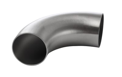 Hygienic Weld Bend 90°, Ø70 × 2 mm, R80, Short leg, 316L Matt
