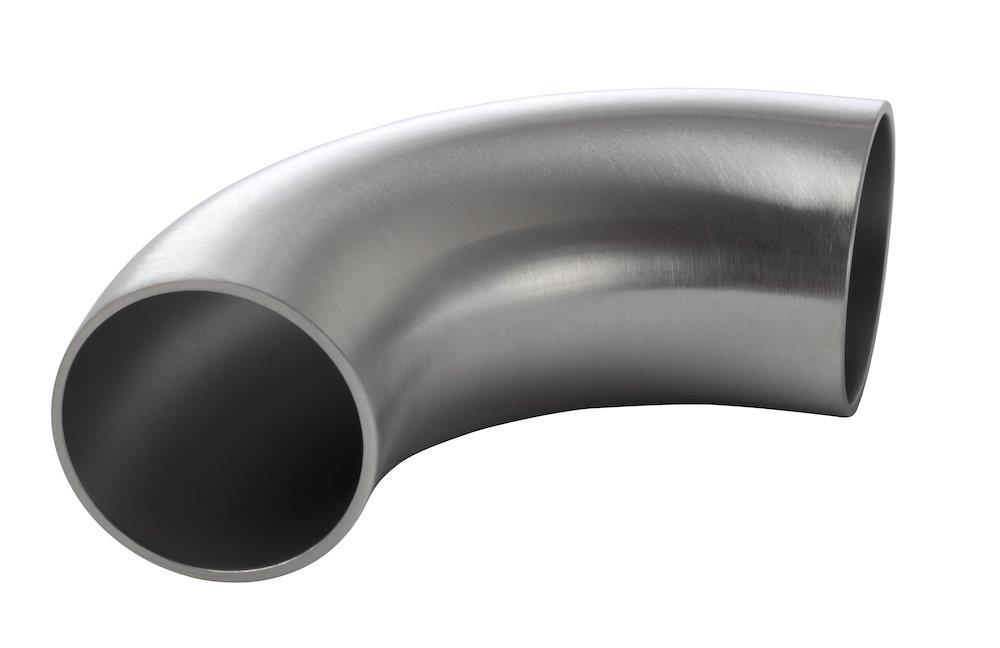 Hygienic Weld Bend 90°, Ø63.5 × 1.6 mm, R95.3, Short leg, 304 Satin