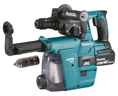 Makita DHR243RTJW Cordless Combination Hammer with drilling and chiseling function - 5AH, 18V, 2 J, 2PCS