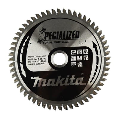 Makita Saw Blade Submersible Saw - 165mm, 20mm, 56PCS, 2mm, Aluminium