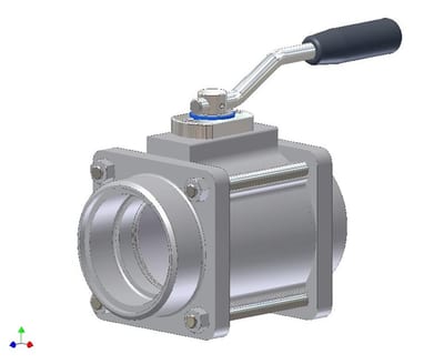 Manntek Ball valve manual single acting welding end aluminium - 3"