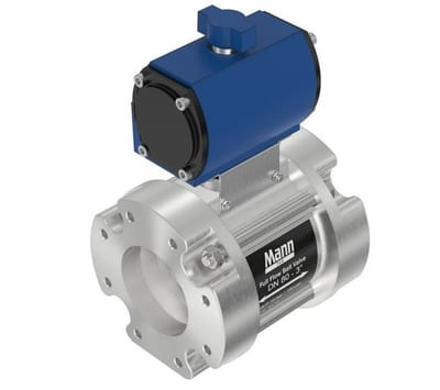 Manntek Ball valve w. actuator single-acting TW flange aluminium - 3" 1304328