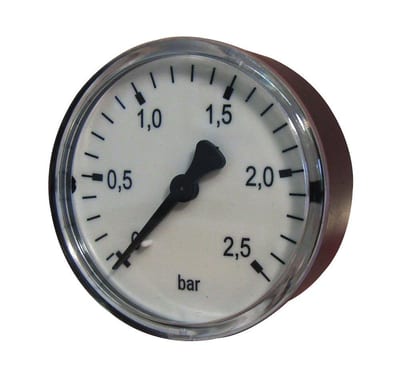 Manometer Air-filled studs rear entry - 1/4", 0bar, 2.5bar