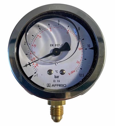 Manometer - R404A, -1 - 12,5bar, 63mm
