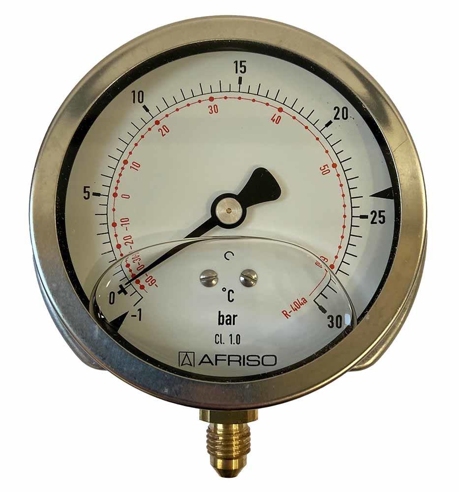 Manometer - R404A, -1 - 30bar, 80mm