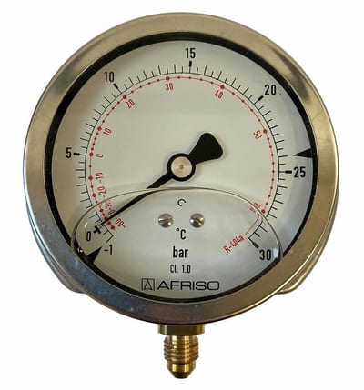 Manometer - R404A, -1 - 30bar, 80mm
