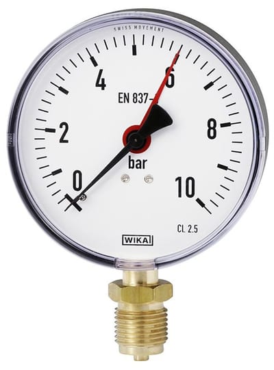 Manometer with Pipe Thread Air-Filled Downward Studs - 1/2", 80mm, 0-4 bar