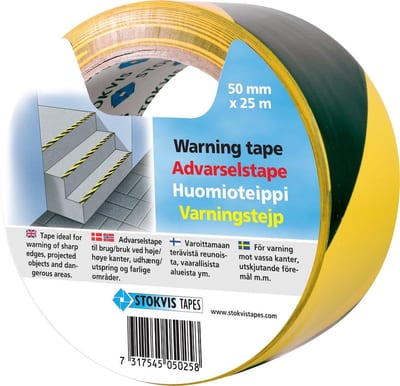 Marking tape yellow/black - 50mm, 25M, 0,15mm