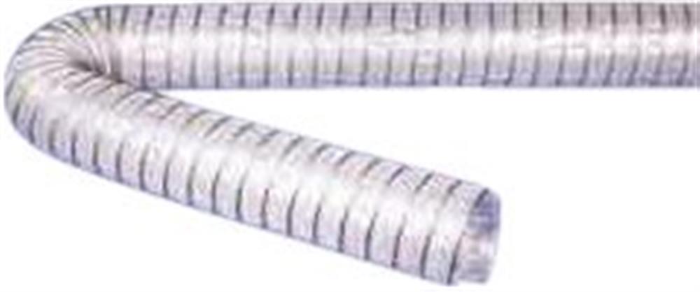 Master clip pe Exhaust Hose PE-coated PE textile transparent - 180mm, 85°C, 0.172bar, 0.03bar