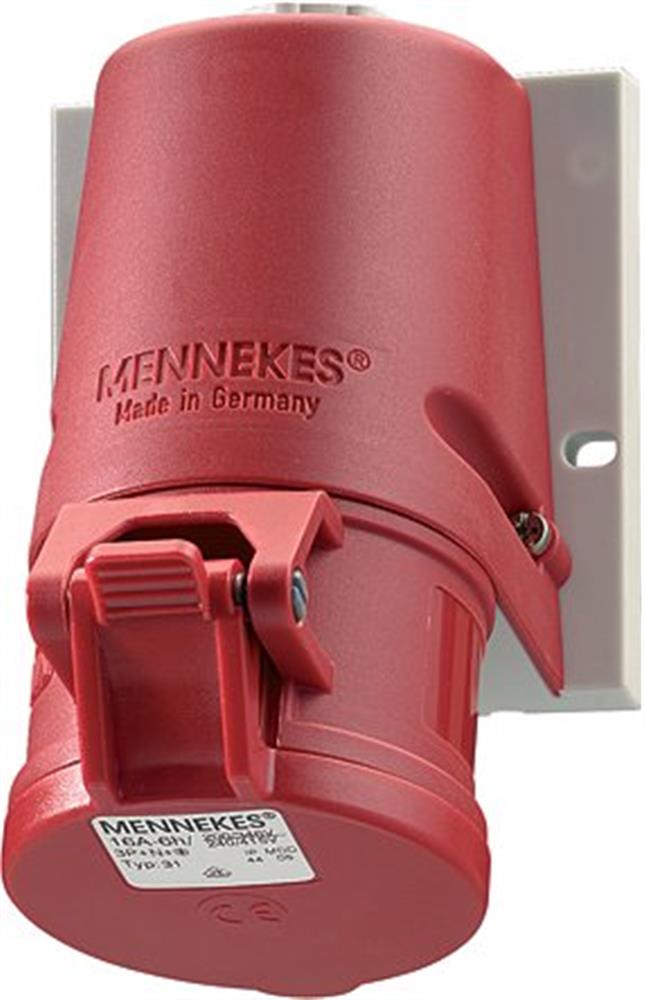 Mennekes TwinContact 31 CEE Wall Outlet - 5P, 16A, 380V, H6, red