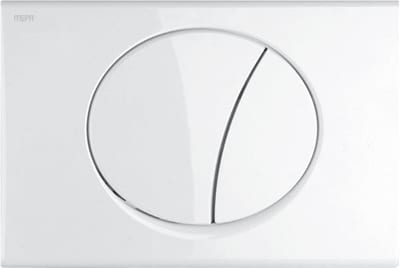 MEPA Sun Front-Operated Flush Plate White - Dual-Flush Mechanical