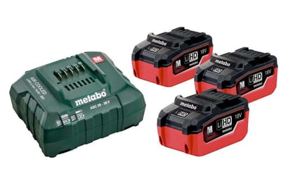 Metabo Basic Set 5,5 Battery Set with charger - 18V, 5,5AH, 3PCS