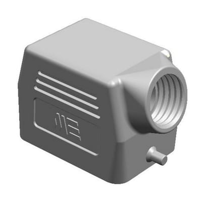 Mete 6X16A Angle plug housing - Aluminium, grey