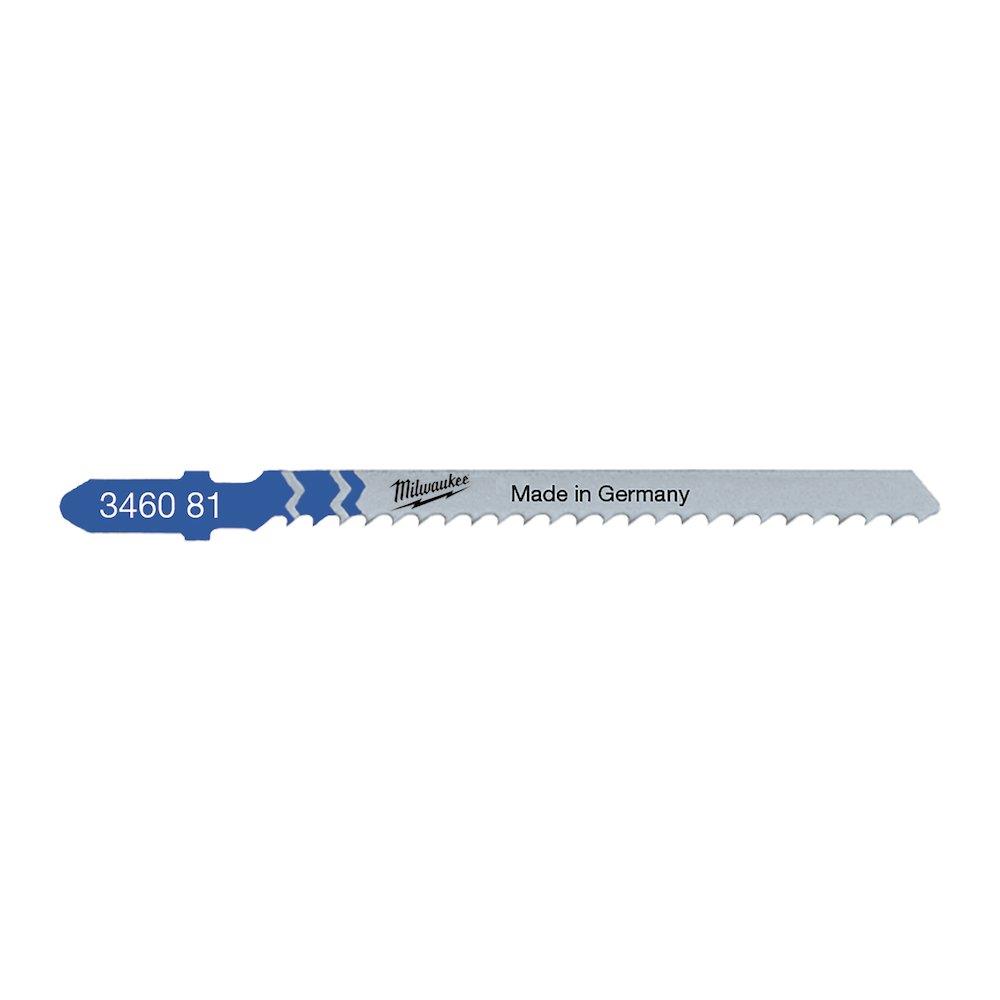 Milwaukee Jigsaw Blade T227D - 100mm, aluminium, non-ferrous metal, plastic, 75mm, 9 TPI, 5PCS