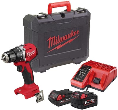 Milwaukee M18 BLDDRC-522C Cordless Drill-Driver - 18V, 2PCS, 60.5Nm, 5AH