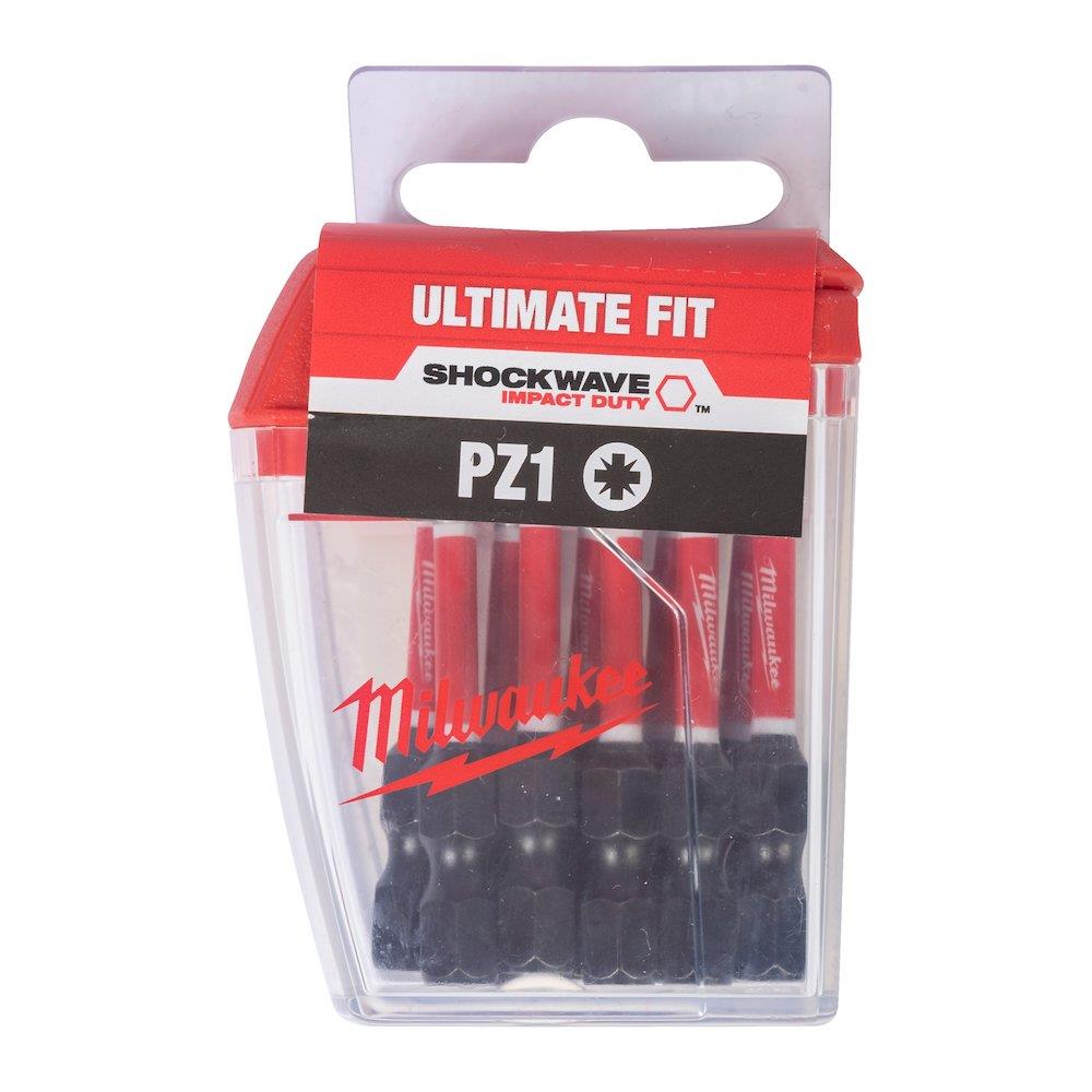 Milwaukee Shockwawe Impact Duty Bits pozidriv - 50mm, 10PCS