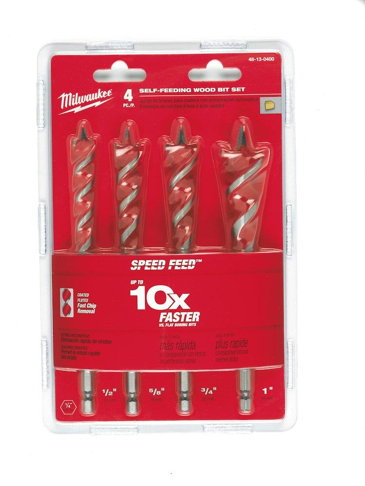 Milwaukee Speed Feed Wood Drill Set - 4PCS