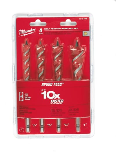Milwaukee Speed Feed Wood Drill Set - 4PCS