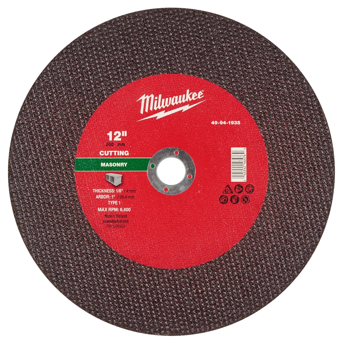 12" x 1/8" x 1" Masonry Cut Off Wheel -Type 1
