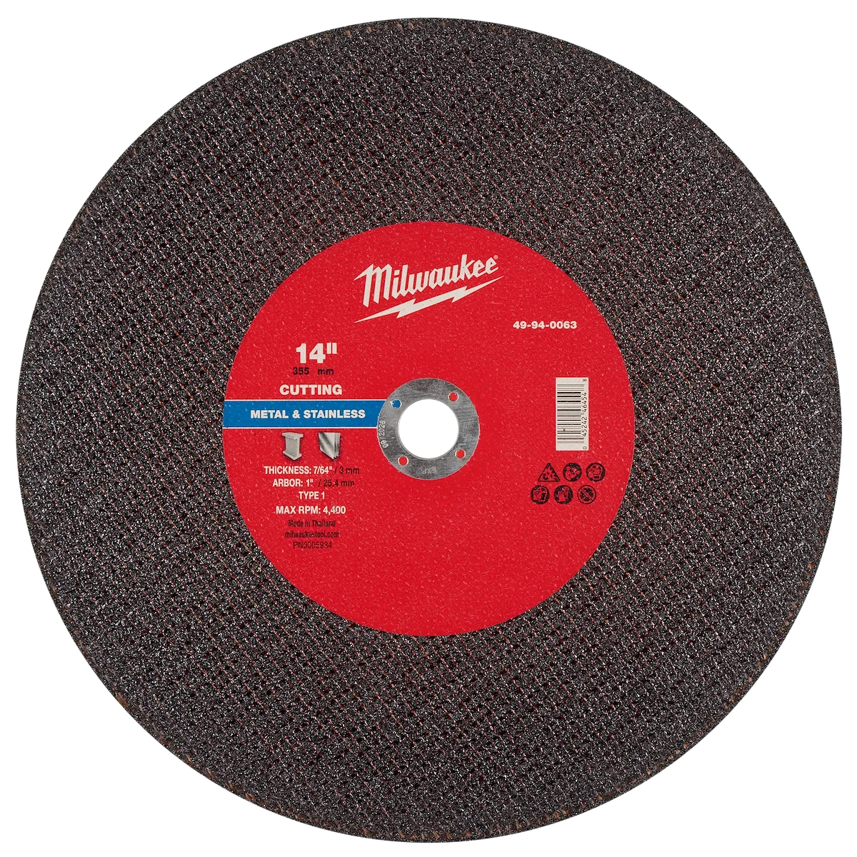 14" x 7/64" x 1" Metal Cut Off Wheel -Type 1