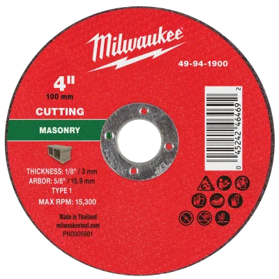 4" x 1/8" x 5/8" Masonry Cut Off Wheel -Type 1