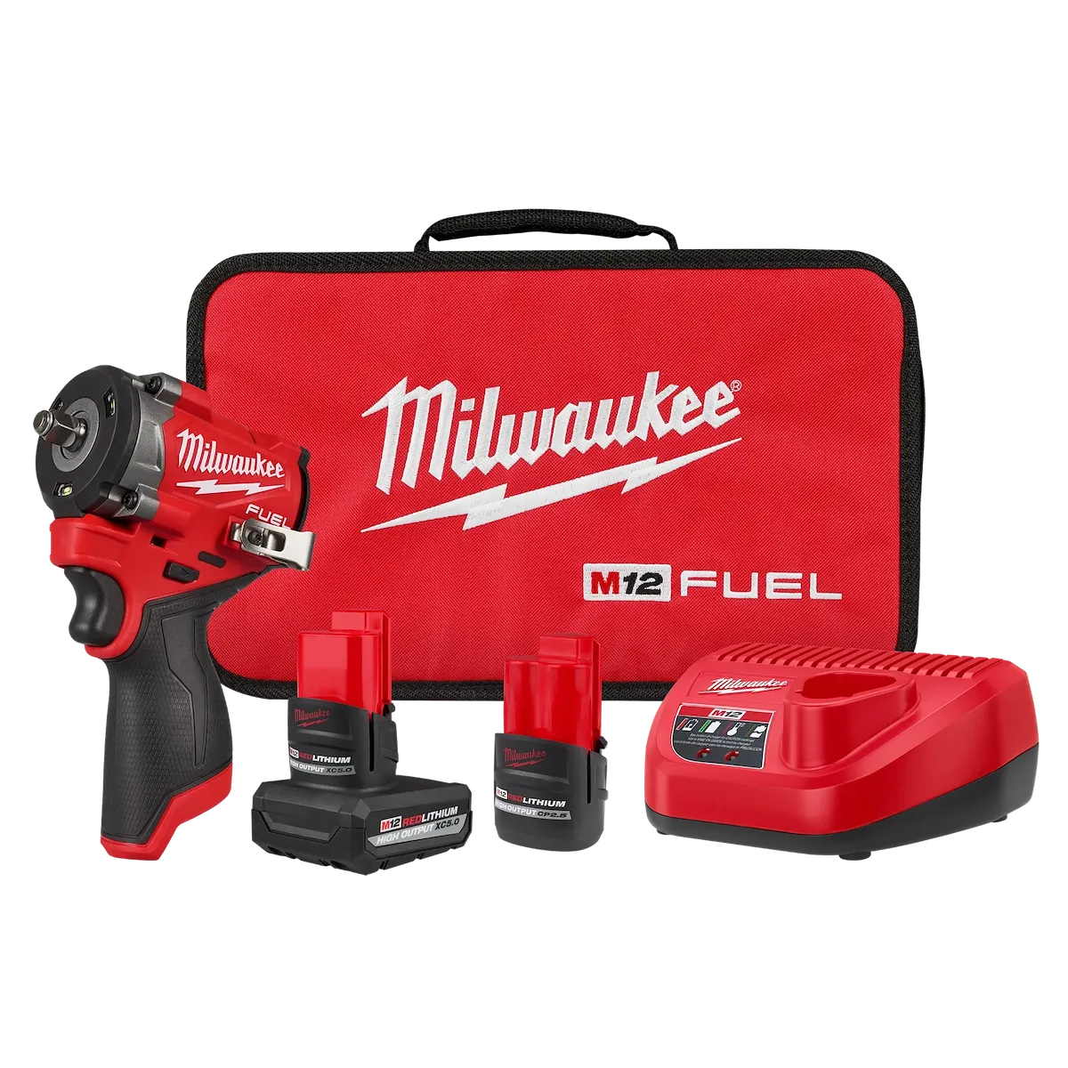 Milwaukee Tool 3/8" M12 FUEL™ Stubby Impact Wrench Kit 2562-22