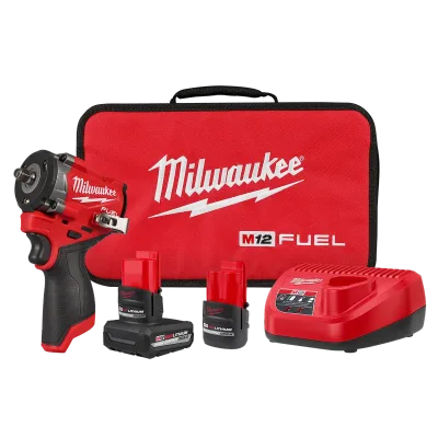 Milwaukee Tool 3/8" M12 FUEL™ Stubby Impact Wrench Kit 2562-22