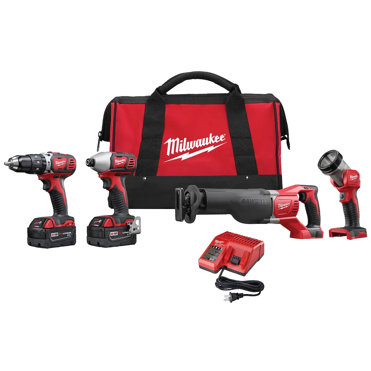 Milwaukee Tool M18™ Cordless LITHIUM-ION 4-Tool Combo Kit 2696-24