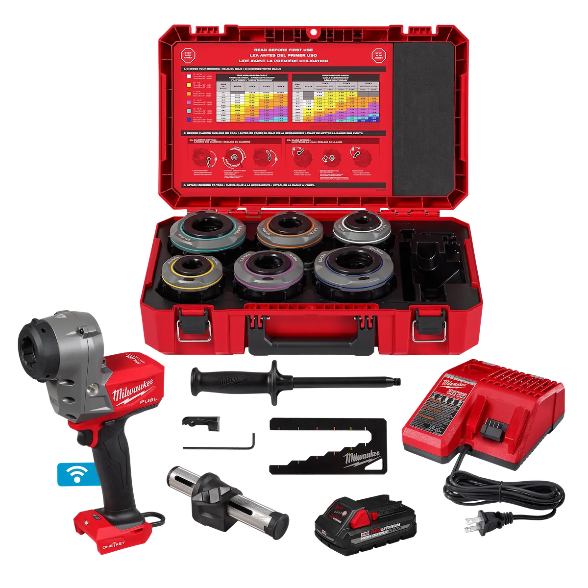 M18 FUEL™ Covered Conductor Cable Stripper Kit w/ Adjustable Bushings