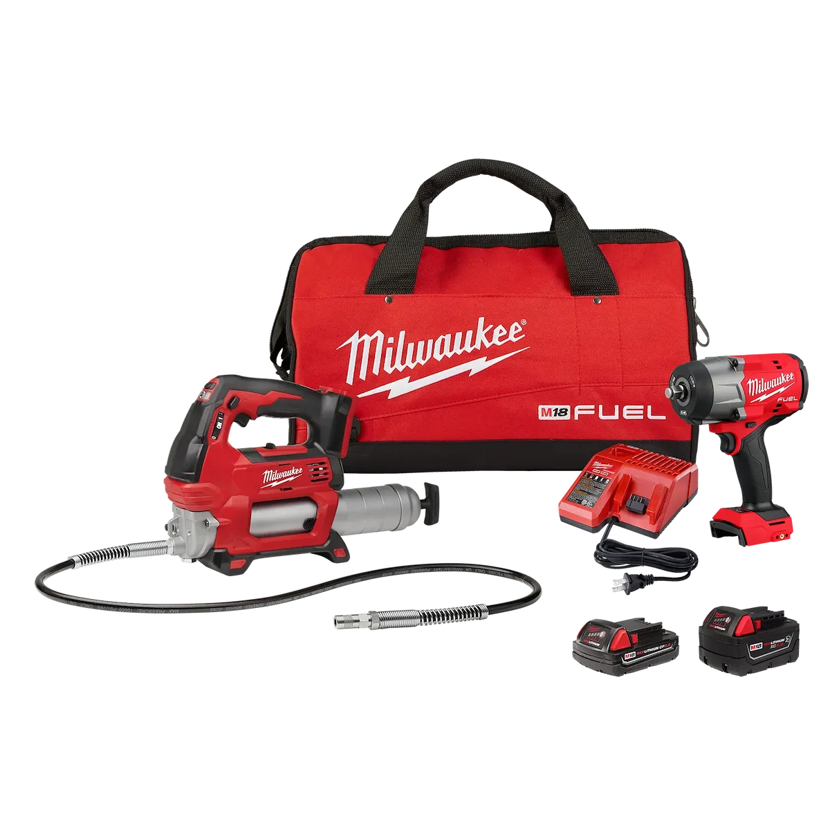 Milwaukee Tool M18 FUEL™ 1/2" High Torque Impact Wrench w/Friction Ring & Grease Gun 2967-22GG