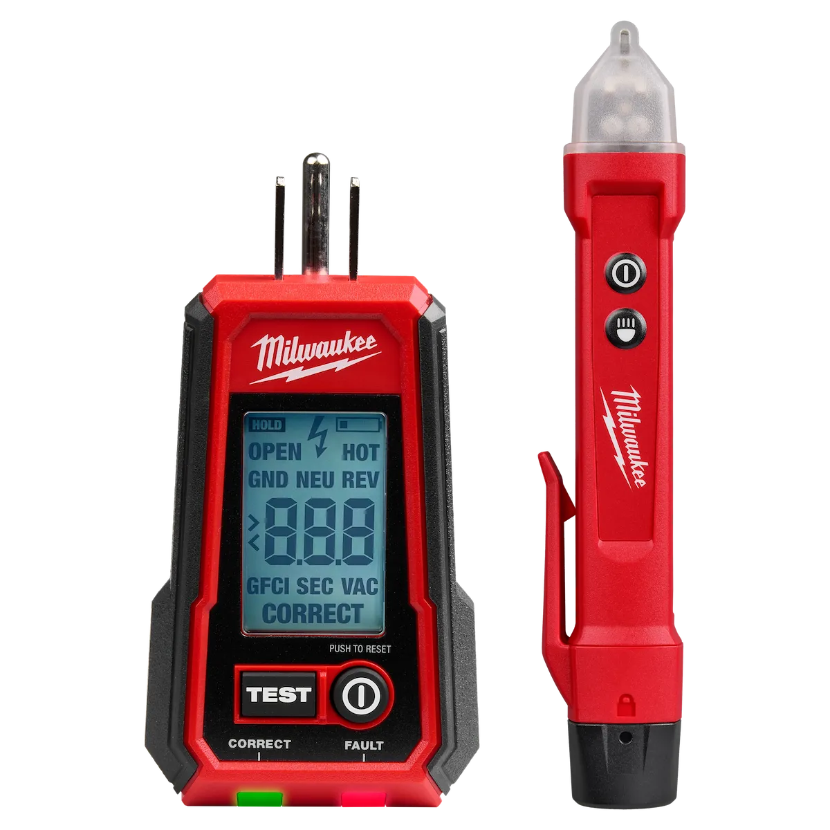 Digital GFCI Receptacle Tester & Voltage Detector w/ LED
