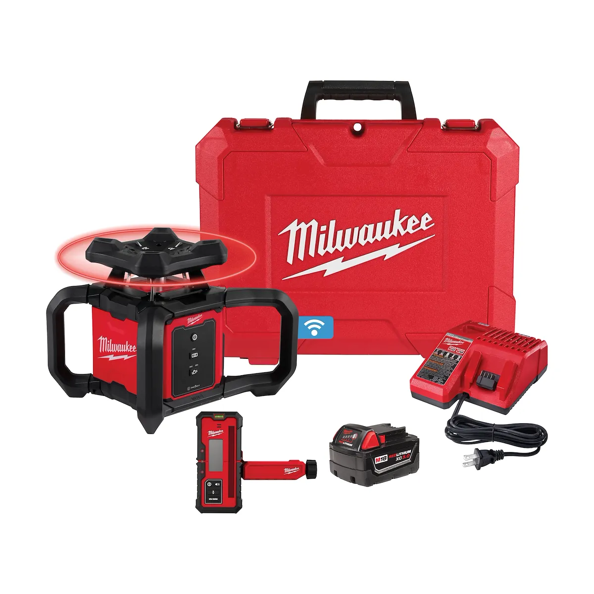 Milwaukee Tool M18™ Red Exterior Rotary Laser Level Kit w/Receiver 3701
